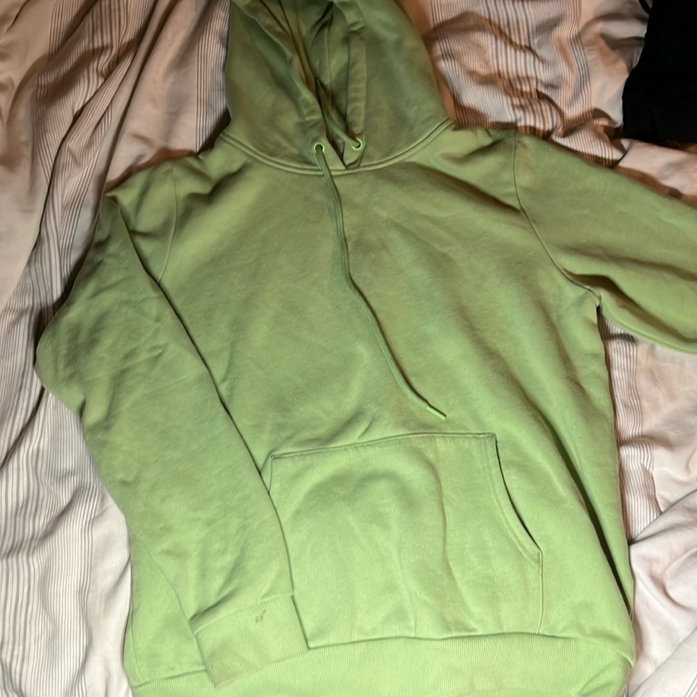 green hoodie